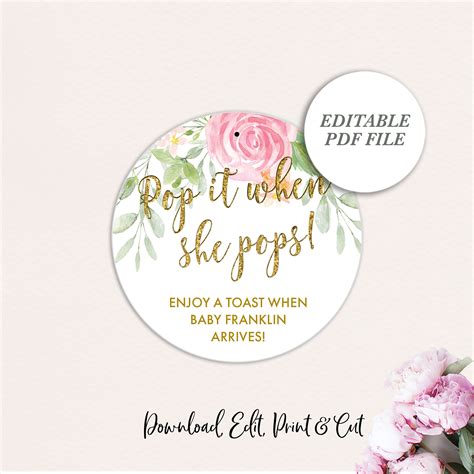Pop It When She Pops Tags Free Printable